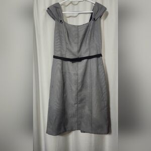 Tahari ASL Strapless Gray Dress with Black Accent